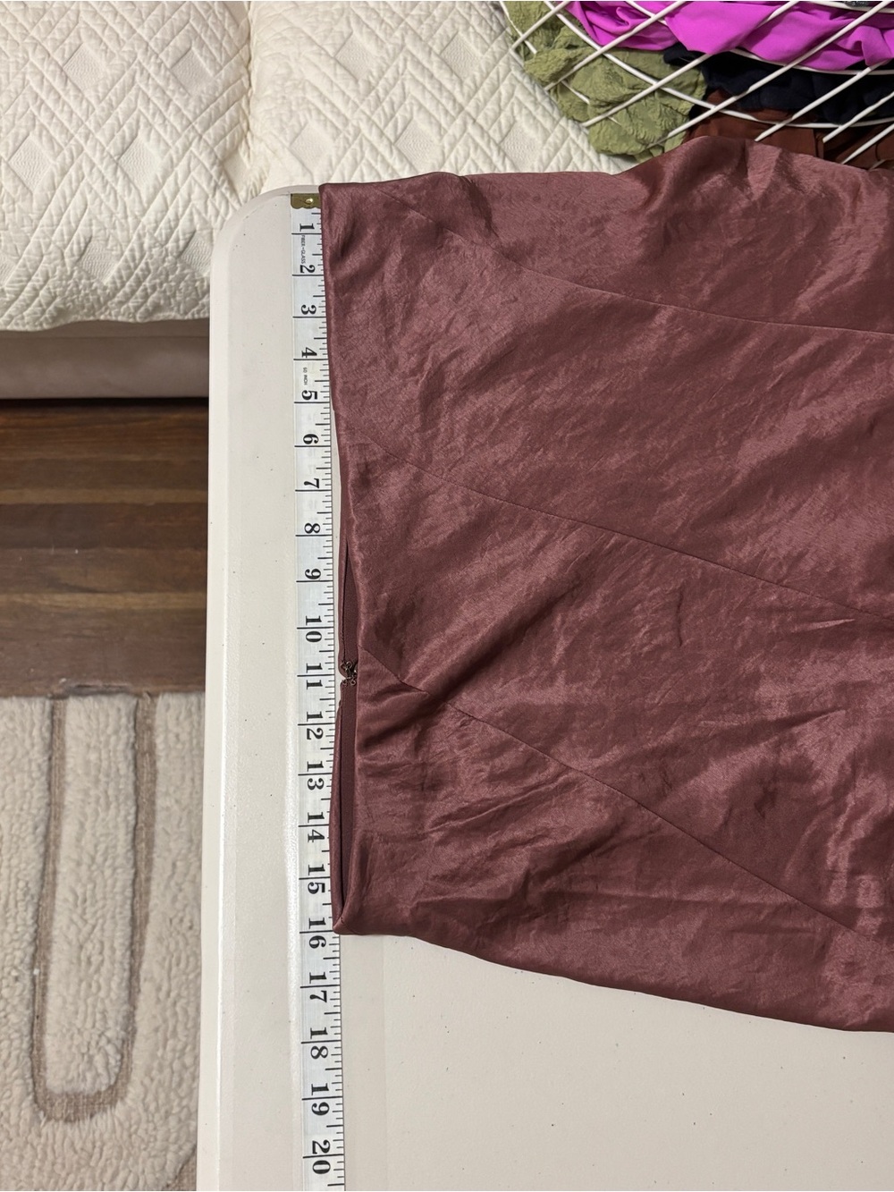 Madewell Bias Cut Satin Slip Midi Skirt Size 12 Washable Mauve Model Off Duty - Picture 4 of 9